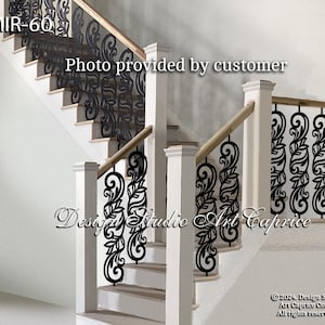 Modern Interior Stair Railing/ Decorative Panel Insert/ Single Stair Railing/ Custom Made/Outdoor or Indoor (60)
