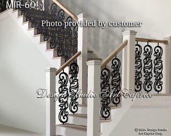 Modern Interior Stair Railing/ Decorative Panel Insert/ Single Stair Railing/ Custom Made/Outdoor or Indoor (60)