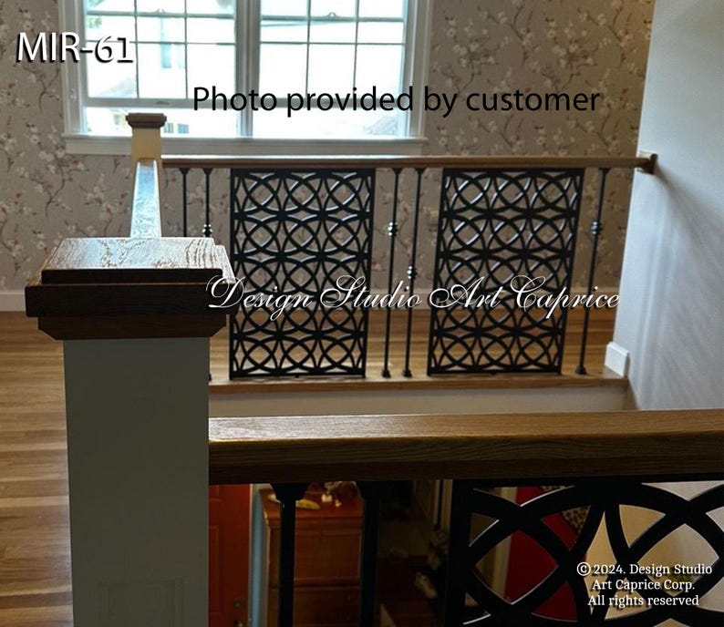 Decorative Railing Inserts Modern Interior Railings/ Decorative Panel Inserts/ Metal Balusters ...