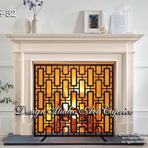 Decorative Fireplace Screen for Electric /Gas Fireplace / Unique Design / Custom work/ Laser Cut Metal Art / Tree /FS-52