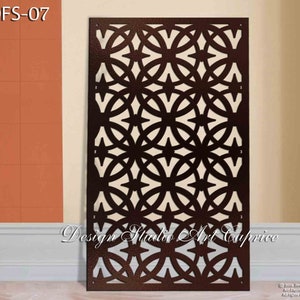 Metal Privacy Screen Fence Decorative Panel Wall Art Outdoor or Indoor 07 image 2