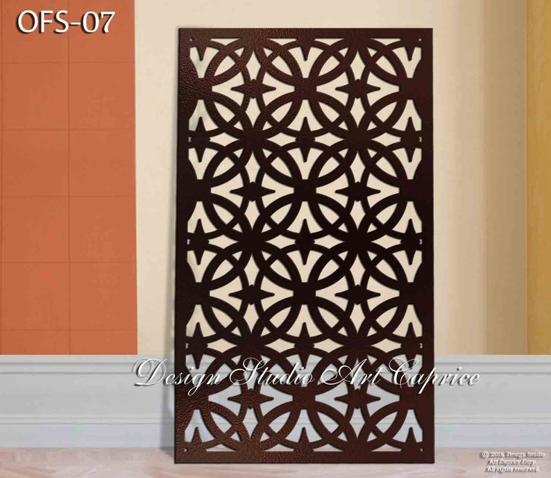 Metal Privacy Screen Fence Decorative Panel Wall Art Outdoor or Indoor 07 image 2