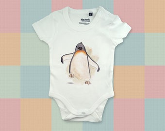 Body "Penguin" with name | customizable baby body made from organic cotton | Children's body by kunstundkegel | Fairtrade children's fashion | Bird