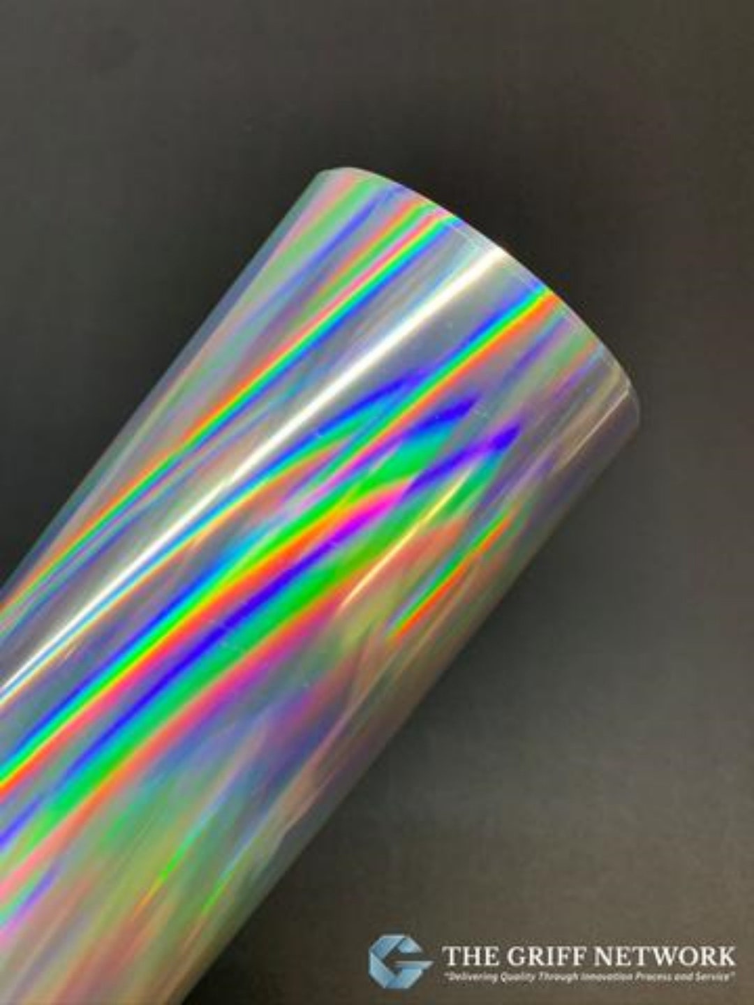 Glossy Rainbow Silver Holographic Adhesive Vinyl - Chrome Oil Slick ...