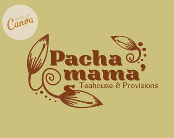 Earthy Bohemian Canva Logo Template | Natural Aesthetic Logo Suite & Branding Kit