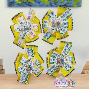 School Hair Bows | Preschool | Kindergarten | 1st Grade | 2nd Grade | Ribbon Bows |