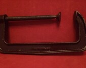 Vintage Roebuck 10 G-Clamp-C-Clamp-cast iron hardware-Industrial Decor-Rustic Decor