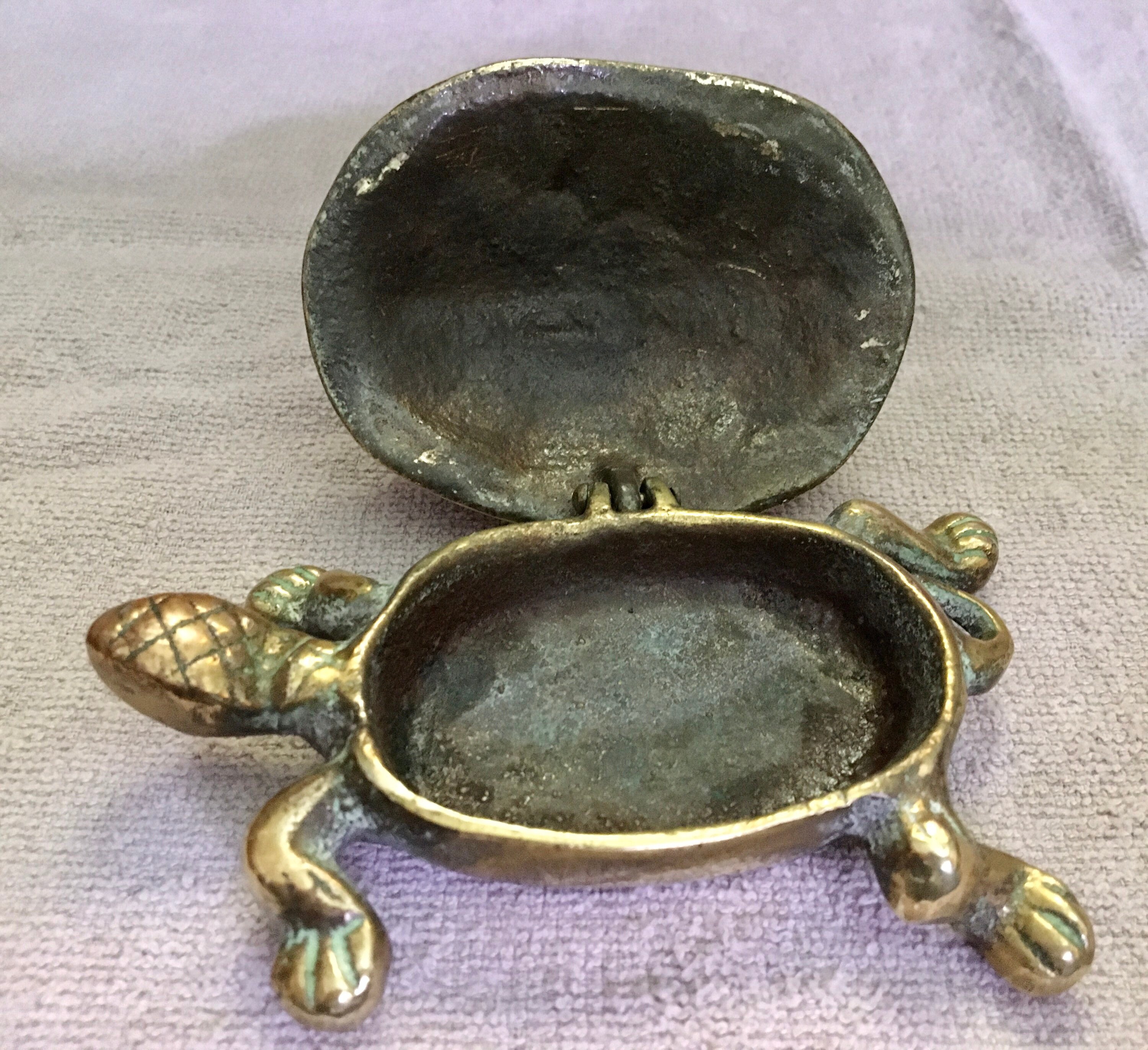 Brass Tortoise ornament Vintage Brass ashtray-Turtle Trinket | Etsy