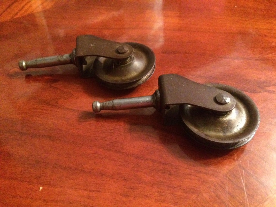 Antique Brass Furniture Castersfurniture Wheelsvintage Etsy