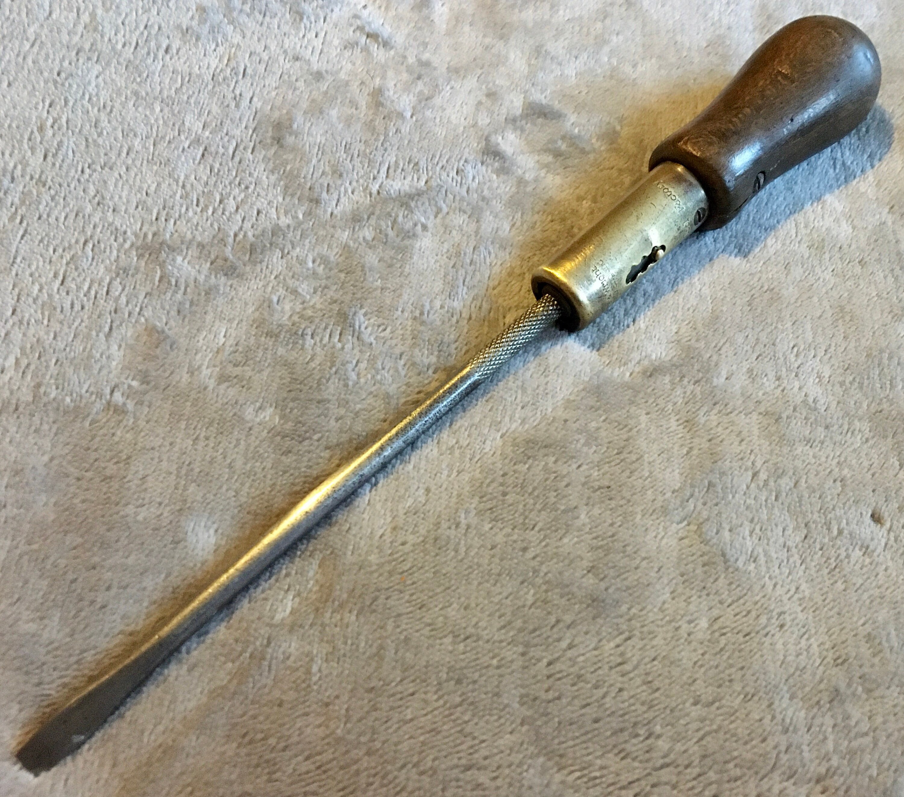 Old Ratchet Screwdriver, Vintage Hand Screwdriver, Flat Head Tip Screwdriver, Vintage Tool