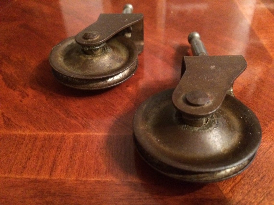 Antique Brass Furniture Castersfurniture Wheelsvintage Etsy