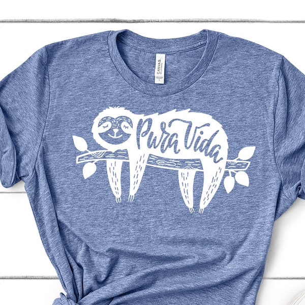 Sloth Tee Shirt | Sloth | Sloth Tee Shirt | Sloth Gifts | Cute Animal Shirt | Animal Shirt | Animal Tee | Pura Vida Shirt | Costa Rica Shirt