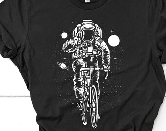 Hipster Shirt Astronaut Bike Bicyclist T Tee Space New funny graphic s m l xl