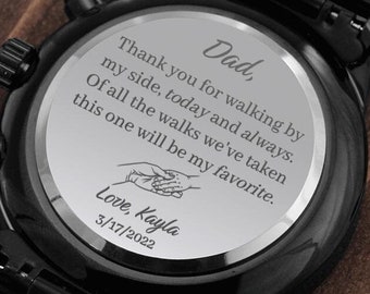 Brautvater Geschenk von Braut, Geschenk für Vater der Braut, Vater der Braut Geschenk von Tochter, Personalisiertes Uhrengeschenk, graviert