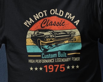 Geburtstags Shirt 49 | 49.Geburtstag Geschenk | Geburtstags-T-Shirt 49 1975 Hotrod | 1975 Geburtstagsgeschenk für | 49. Geburtstagsgeschenk für | Jahrgang