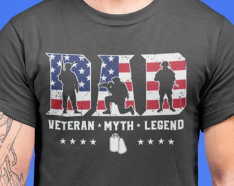 Veteran Dad Shirt | Dad Veteran Myth Legend Shirt | Gift for Veteran | Military Veteran Shirt