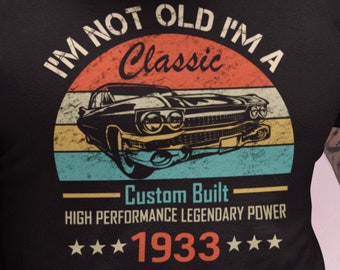 91st Birthday Shirt | 91st Birthday Gift | 91st Birthday Tee | 1933 Hotrod | 1933 Birthday Gift For | 91st Birthday Gift For | Vintage Gift