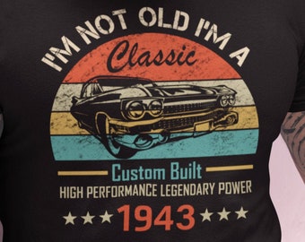 81st Birthday Shirt | 81st Birthday Gift | 81st Birthday Tee | 1943 Hotrod | 1943 Birthday Gift For | 81st Birthday Gift For | Vintage Gift