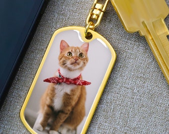 Pet Memorial Keychain, Custom Photo Keychain, Engraved Photo Keychain, Photo Keychain, Picture Engraved Keychain Photo Key Ring, Pet Photo