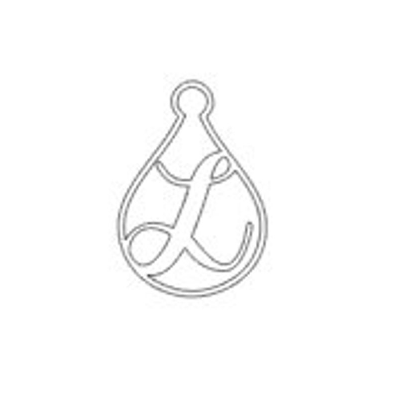 Teardrop Monogram Earring DIGITAL FILES Entire Alphabet image 2