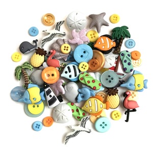 Buttons Galore 50 Beach and Nautical Buttons - Value Pack for Craft & Sewing