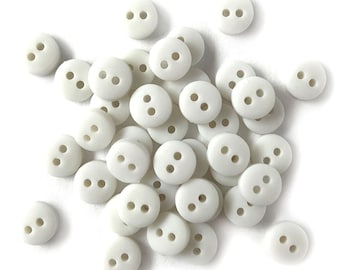 50 Mini Bottoni Rotondi In Plastica Nera 5mm - Fai Da Te Cucito Per Bambole, Vestiti, Scrapbooking E Decorazioni