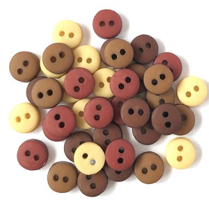 Natural Tiny Buttons for Sewing, Crafting & DIY Projects - 35 Pack Assorted Sizes