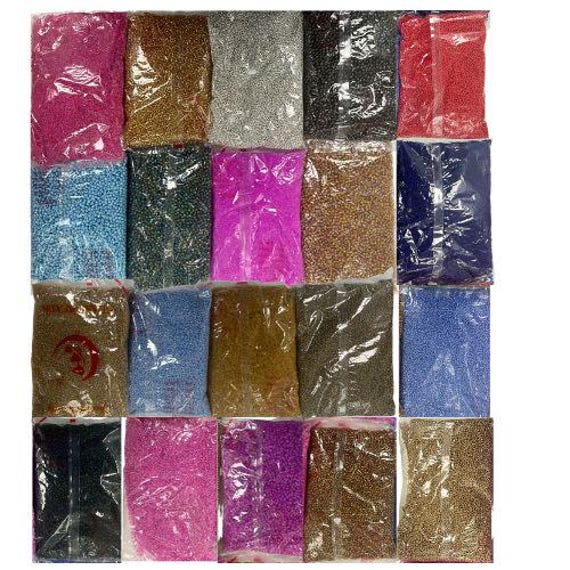 Wholesale Glass Seed Beads 22 Lbs 20 Colors 11/0 8/0 6/0 Jewelry Craft Lot| One-Pound Bags | Bulk Crafting and Jewelry Supply