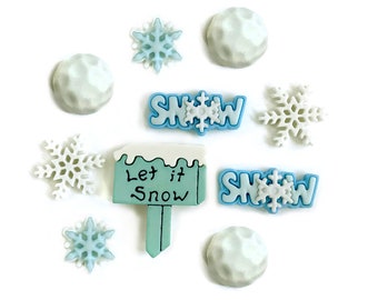 Buttons Galore & More Christmas Collection of Novelty Buttons for DIY Crafts-Snow Day