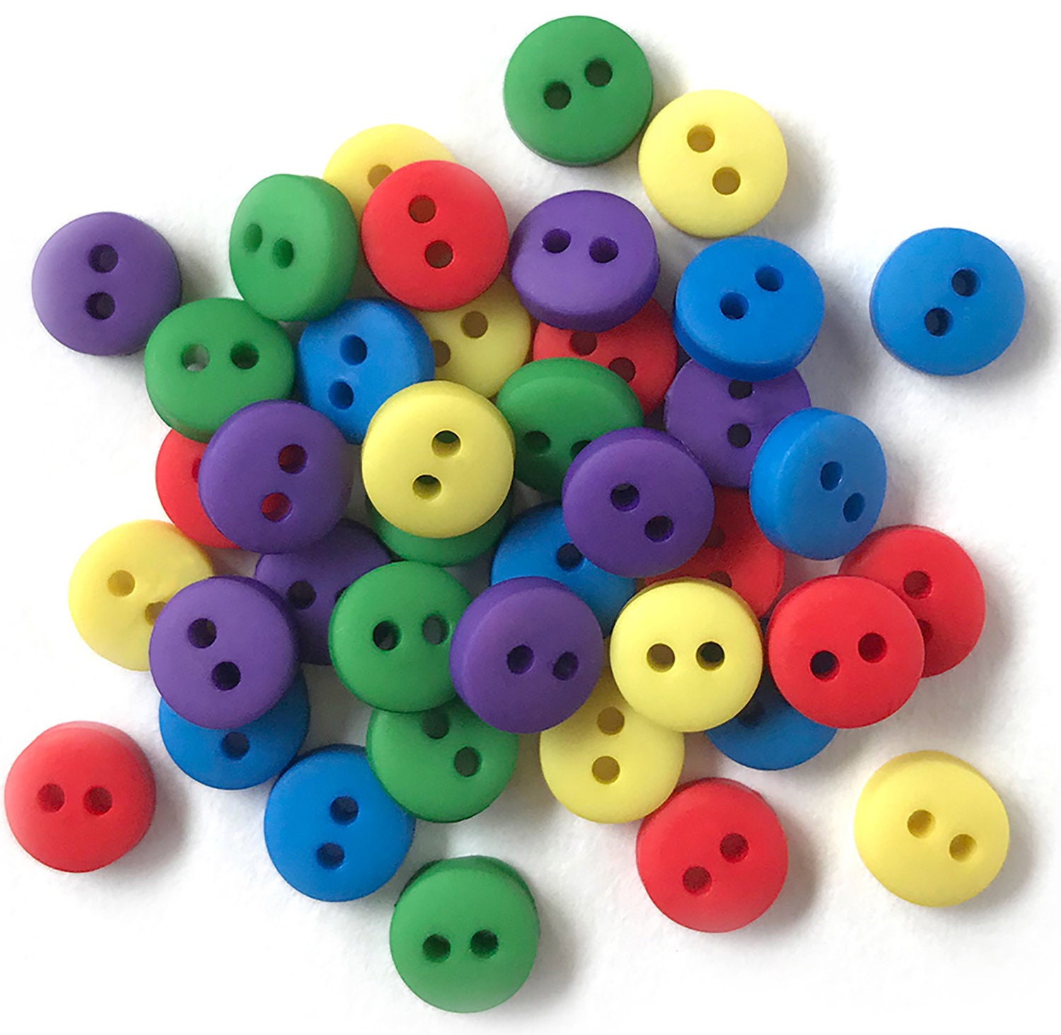 Buttons Galore Tiny Buttons for Sewing & Crafts Primary Colors 35 Buttons 