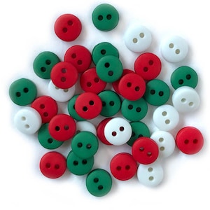 Festive Mini Christmas Buttons for Holiday Sewing, Crafting & DIY Projects - 35 Pack Assortment