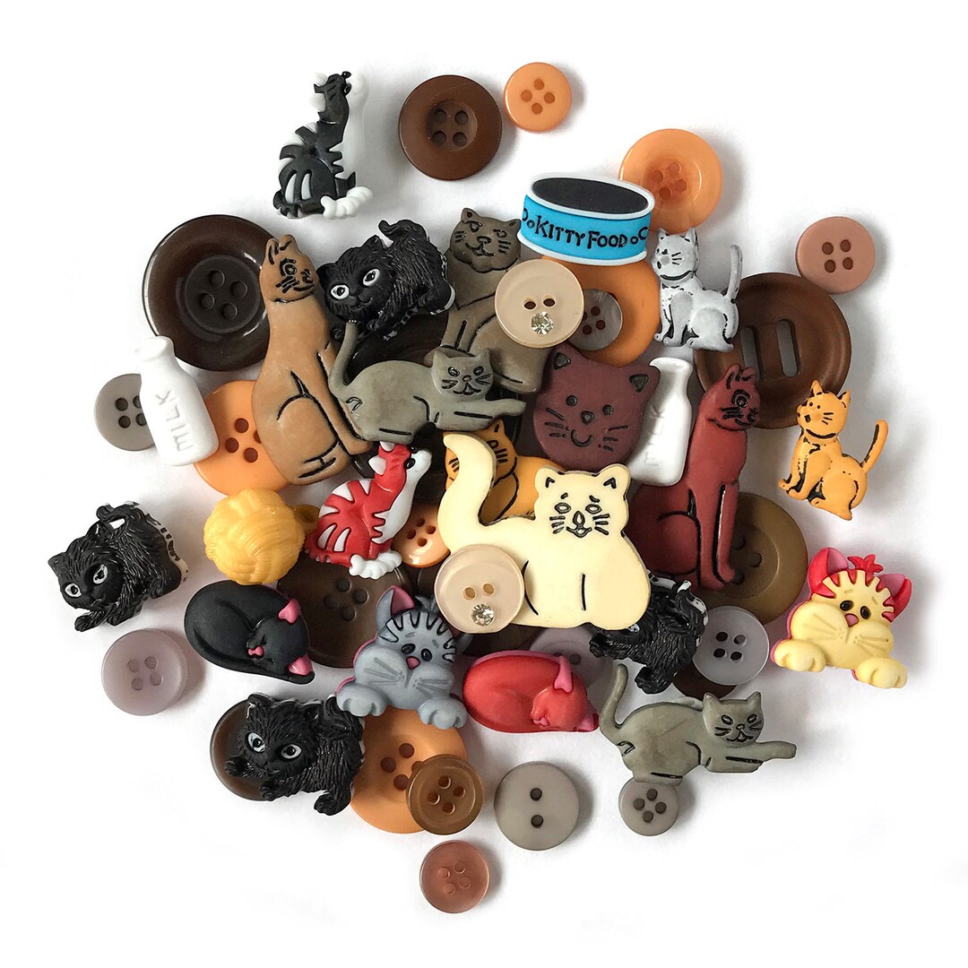 Buttons Galore 50 Cats Buttons Value Pack for Craft & Sewing Etsy