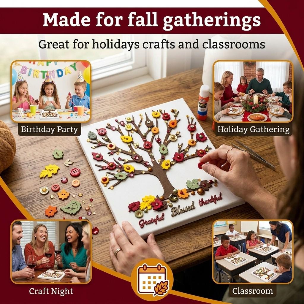 DIY Autumn Tree Button Art Kit - Fall Craft for Adults & Kids by ...