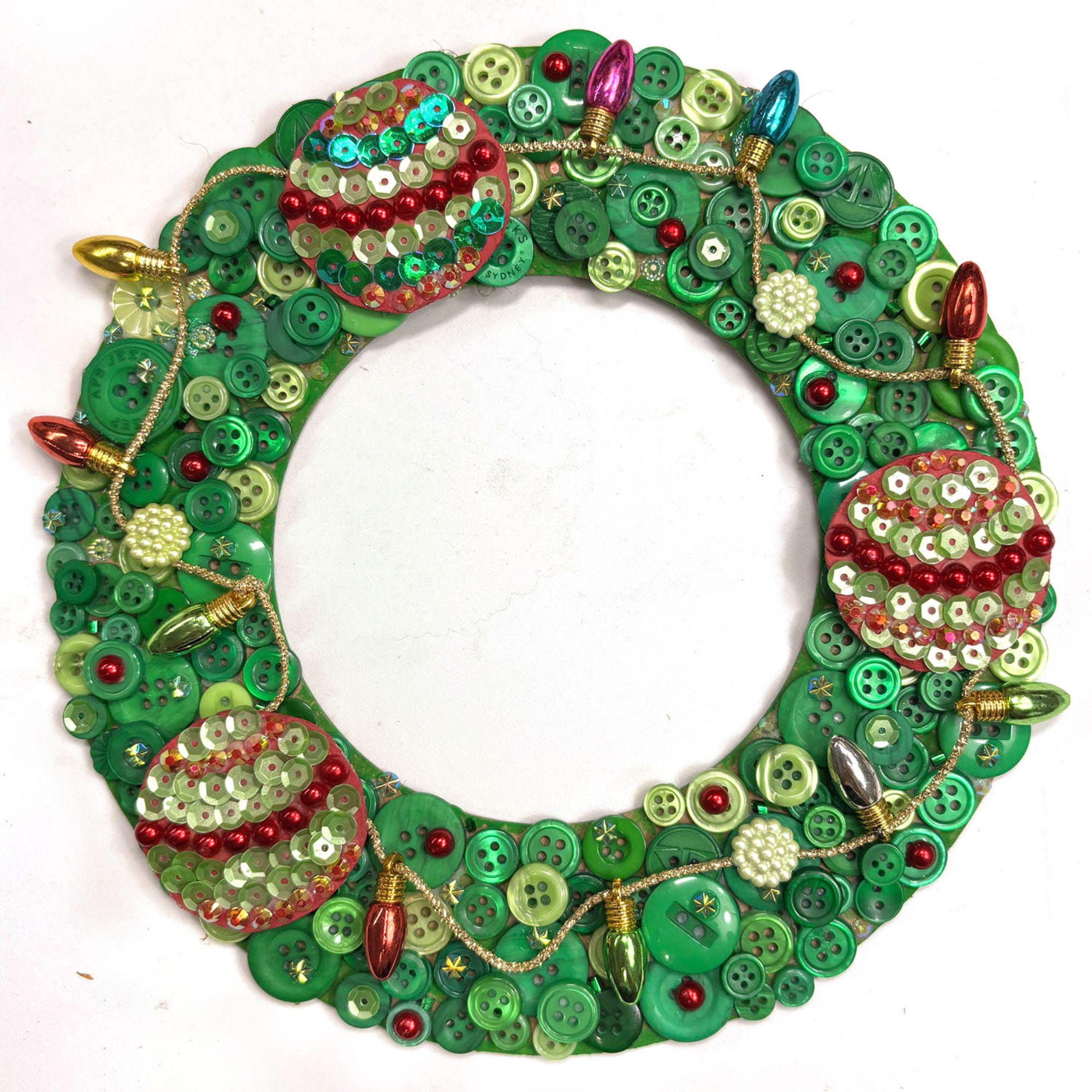 42 Discover Joy with These Easy and Fun Christmas Crafts for Kids! 24 DIY Christmas Button Wreath Craft Kit - Holiday Home Door Decor…