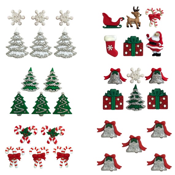 Buttons Galore 30 Assorted Christmas Buttons for Sewing & Crafts Set of 6  Button Packs 