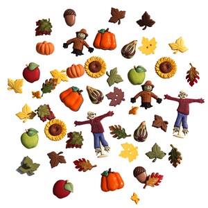 Buttons Galore 50+ Piece Fall Novelty Button Assortment - Fall, Pumpkin ...