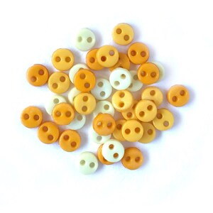 Buttons Galore Micro Round Buttons - 35 Buttons - Sunshine