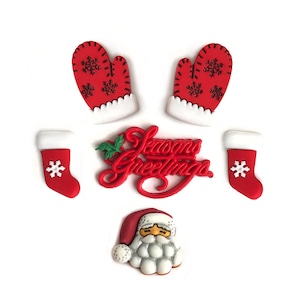 Buttons Galore & More Christmas Collection of Novelty Buttons for DIY Crafts-Season&#39;s Greetings