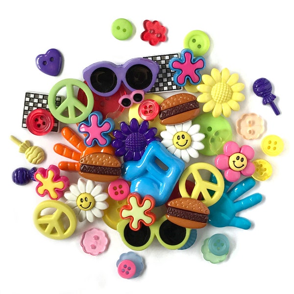 Buttons Galore 50 Retro Buttons - Value Pack for Craft & Sewing