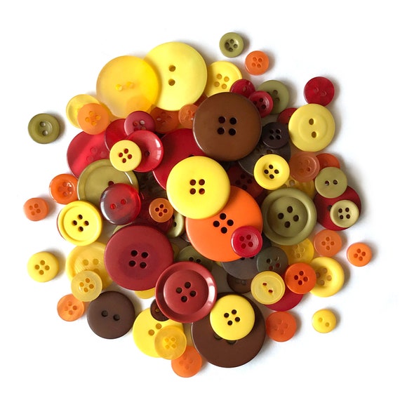 Buttons Galore Bulk Autumn Color Buttons in Jumbo Cookie Jar for Crafts Autumn Buttons Etsy UK