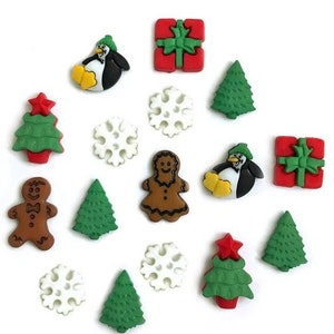 Buttons Galore 60 Assorted Christmas Buttons for Sewing & Crafts Set of ...