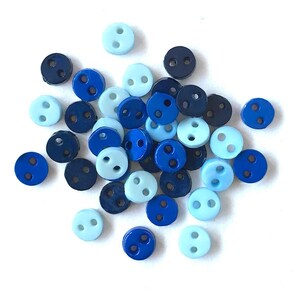 Buttons Galore Micro Round Buttons- 35 Buttons- Denim