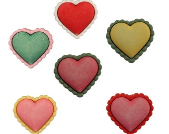 Buttons Galore "Spring Fling" assortment of 3D, hand dyed and hand painted craft & fashion buttons  - Spring Hearts