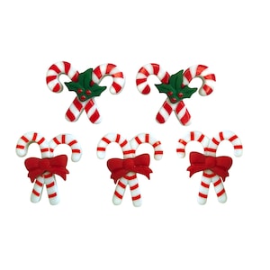 Buttons Galore & More Christmas Collection of Novelty Buttons for DIY Crafts- Peppermint Pairs