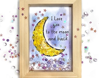 Love You to the Moon Embellishment Bundle – DIY Canvas Craft Kit