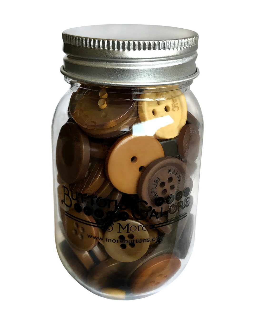 Pulsanti Galore - Set Di 200 Bottoni Mason Jar In Vaso - Tinti A Mano, Colori Verde E Variegati