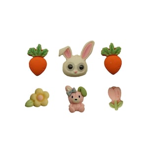 Cottontail Flat Back Embellishment Set - Buttons Galore Flatbackz