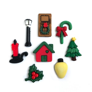 Buttons Galore & More Kerstcollectie van nieuwigheidsknopen voor doe-het-zelf-ambachten-thuis voor de feestdagen