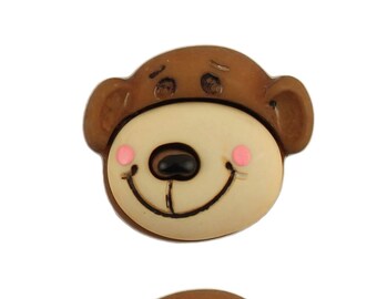 Botones de cara de mono: Botones 3D para coser (1 pulgada)