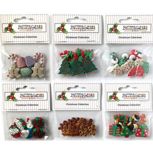 Festive Christmas Button Assortment: 60+ Pieces for Holiday Sewing, Crafts & Embellishments